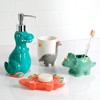 4pc Dinosaur Kids' Bath Set - Allure Home Creations: Multicolor Ceramic Bathroom Accessories, Toothbrush Holder Included - 2 of 4