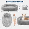 Human Dog Bed for Adult & Pets, Removable Faux Fur Human Dogs Bed with Pillow,Blue - 4 of 4