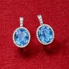 Ross-Simons Italian 7.00 ct. t.w. Simulated Sapphire and .50 ct. t.w. CZ Drop Earrings in Sterling Silver - 4 of 4