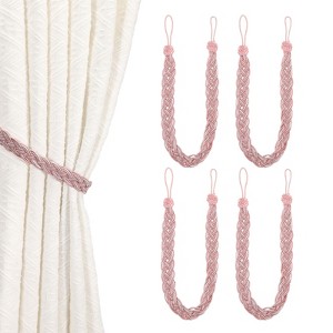 Unique Bargains Braided Polyester Elegant Design Durable Curtain Tiebacks Light Pink 4 Pcs - 1 of 4