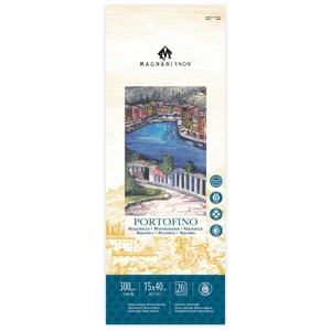 Magnani 1404 Portofino Hot Press 100% Cotton Watercolor Paper Pad, 20 Sheets, 140 lb, Acid-Free, UV Resistant, Deckled Edges, Vegan Sized Water Color - 1 of 4
