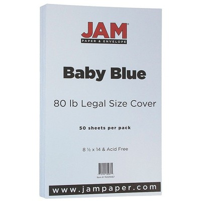 JAM Paper Legal Matte 80lb Colored Cardstock 8.5 x 14 Coverstock Baby Blue 76329467