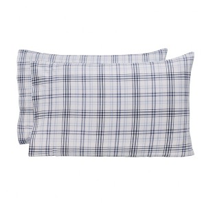 Plaid Flannel Cotton Classic Modern Farmhouse Pillowcases, Set of 2 by Blue Nile Mills - 1 of 4