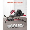 VEVOR Multi-Functional Weight Bench for Full Body Workout, Roman Chair Hyperextension Bench, 660 lbs Adjustable Extension Equipment, Black - 4 of 4