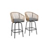 RISOKEYS Outdoor Bar Stools Set - Set of 2 Patio Bar Stools with Armrests, All Weather Rattan Bar Chairs with Backrest for Backyard, Garden - Grey - 4 of 4