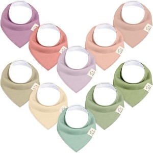 KeaBabies 10pk Organic Baby Bandana Bibs, Baby Drool Bibs for Baby Girl, Boy, Baby Bibs for Infant, Newborn - 1 of 4