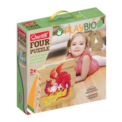 Quercetti® Mix-N-Match Wood Puzzle, Fantasy Animals