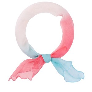 INSPIRE CHIC Women's Gradient Color Chiffon Small Square Colorful Lightweight Soft Sheer Ruffle Scarves 1Pc - 1 of 4