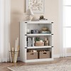 3 Tier Bookcase, Farmhouse Book Shelf with Storage, 40 Inch Tall Open Display Bookshelves - 2 of 4