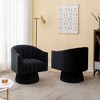 SEYNAR Modern Glam Velvet Upholstered Round 360 Degree Swivel Accent Barrel Chair Set of 2 - 3 of 4