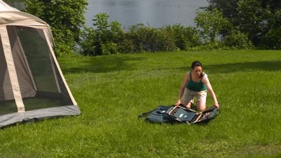 Extra Large Gray Steel Double Camping Cot with Organizers