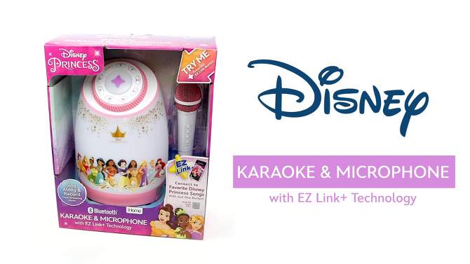 Disney Princess EZ Link plus Bluetooth Karaoke with Wireless Microphone, 2 of 10, play video