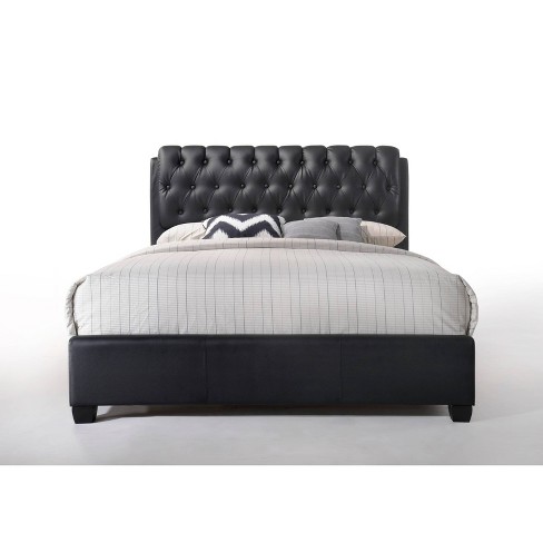 Eastern King Ishiko Iii Bed Dark Blue Velvet - Acme Furniture : Target