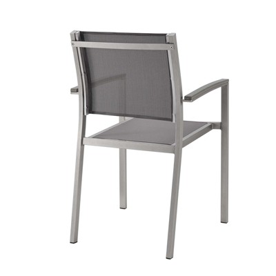Shore 22" Silver Gray Aluminum Patio Dining Chair Set