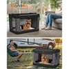 42-Inch Collapsible Dog Crate with 4 Mesh Doors, Portable Pet Carrier for Large Dogs up to 100 lb, Ink Black - 2 of 4