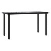 vidaXL Dining Table Black Powder-coated steel, tempered glass - 2 of 4