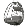 CAVINAS Wicker Outdoor Swing Chair with Cushion and Headrest,Porch Swing with Stand for Bedroom,Garden,Courtyard - 4 of 4