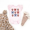 The Juniper Shop Coquette Bows And USA Strawberries Flutter Sleeve Bodysuit - 3 of 4