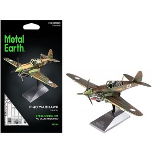 Model Kit Curtiss P-40 Warhawk Fighter-Bomber Aircraft "American Volunteer Group Chinese Air Force" 1/88 Steel Model by Metal Earth - 1 of 4
