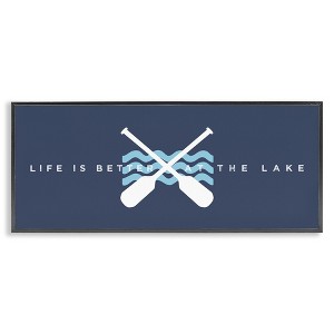 Stupell Industries Better At Lake with Crossed Oars, 24" x 10" - 1 of 4