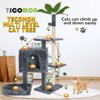 Modern Multicoloured Rotatable Deformation Soft Plush Cat Tree Pet Tower with Scratching Post and Hanging Ball - 4 of 4