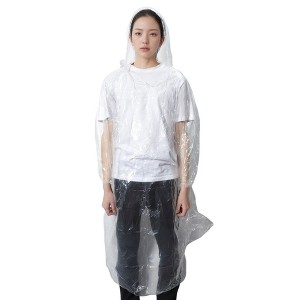 Unique Bargains Disposable Rain Ponchos Waterproof Ponchos Lightweight for Men Women with Hood and Sleeves 5 Pcs - 1 of 4