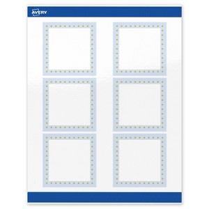 Avery 3" x 3" Labels, Gold Dots with Blue Border, 60 ct - 1 of 4