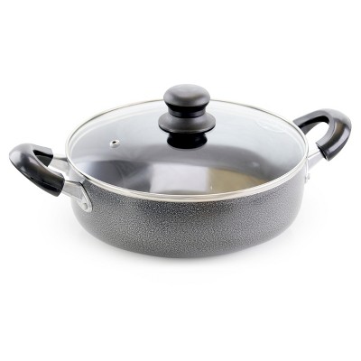 Better Chef 14in Black Aluminum Non-Stick Deep Fryer with Lid