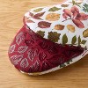Martha Stewart 2pk 5.5''x8'' Autumn Harvest Falling Leaves Mini Oven Mitt Set Red/Green: Cotton, Silicone, Machine Washable - 2 of 4