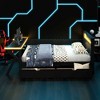 Twin/Full Size Wooden Gaming Platform Bed with LED Headboard, Desk & USB Storage Drawers, Black - ModernLuxe - 2 of 4