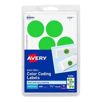 Avery Laser Color Coding Labels 1 1/4" Dia. Neon Green 8/Sheet 13291