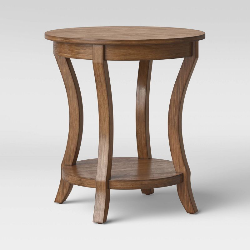 Shelburne Round Wood Accent Table Natural - Threshold&#8482;, 4 of 9