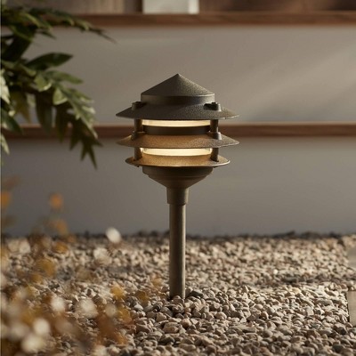 Bronze LED Three-Tier Pagoda Pathway Light