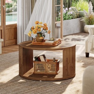 Tribesigns Round Coffee Table, 31.5" Circle Center Table with Alcove Storage, Accent Cocktail Table for Living Room, Apartment, Small Space - 1 of 4