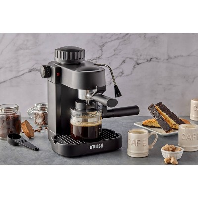 Black Semi-Automatic Espresso Maker with Steam Wand