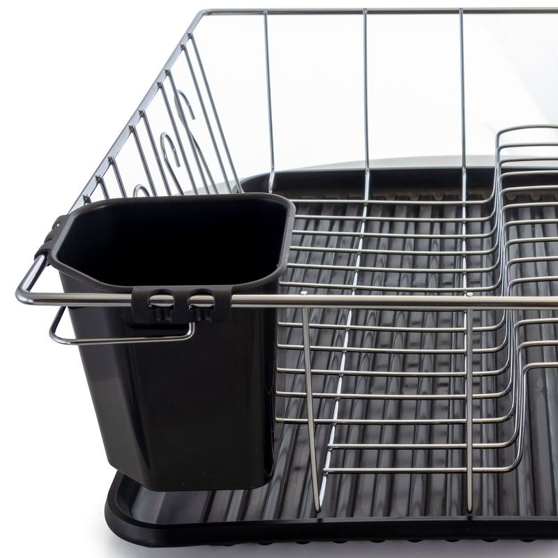 Better Chef 16 Inch Chrome Dish Rack with Black Draining Tray, 2 of 7