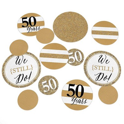 Big Dot of Happiness We Still Do - 50th Wedding Anniversary Giant Circle Confetti - Anniversary Party Decorations - Large Confetti 27 Count