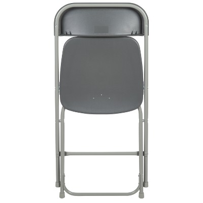 Gray Metal Armless Folding Chairs - Set of 2