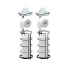 FURNIinspire 2pc Bathroom Organizer Toilet Paper Holder with Storage Free Standing Holds 4 Rolls Easy Assembly Bathroom, Black, 16.77"*7.61"*4.88" - 3 of 4