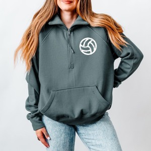 Simply Sage Market Volleyball Mom Squad Quarter Zip Fleece - 1 of 3