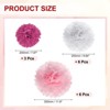 Unique Bargains Wedding Shower Bridal Party Decoration 3 Size Paper Pom Poms Flower Ball 15 Pcs - 2 of 4