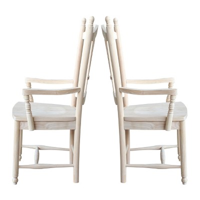 Traditional Sheafback Solid Wood Dining Chair in Unfinished Brown
