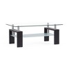 43" Coffee Table with Glass Top, 1 Shelf and Metal Accents with Center Bar for Living Room or Modern Interiors - 3 of 4