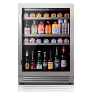 Ca'Lefort 24" beverage fridge - holds 180 cans, glass door, 3 LED lights, adjustable shelves, 5.56 cu.ft - 1 of 4