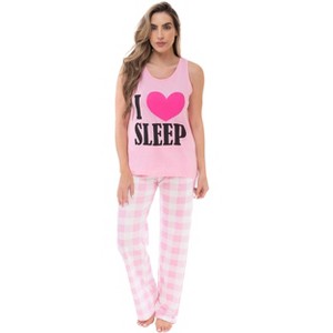 Just Love Womens Tank & Pant Cute Pajama Set - Ribbed PJ Sets Sleepwear Loungewear - 1 of 3