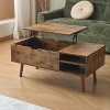 NicBex Vintage Lift-Top Storage Coffee Table with Large Hidden Storage & Open Shelf,Wooden Tea table Center Table for Living Room,Study - 3 of 4