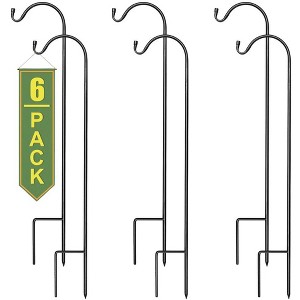 Sorbus Set of 6 Shepherds Hooks for Outdoor - Extendable Garden Stakes for Plants, Lights, Lanterns, Flower Baskets, and More - 1 of 4