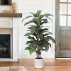 MaseiKar Artificial Dracaena Plant Indoor 4 FT, Fake Tree with White Planter, Faux Yucca Silk Floor Plants Indoor, Artificial Trees for Home Decor - 2 of 4