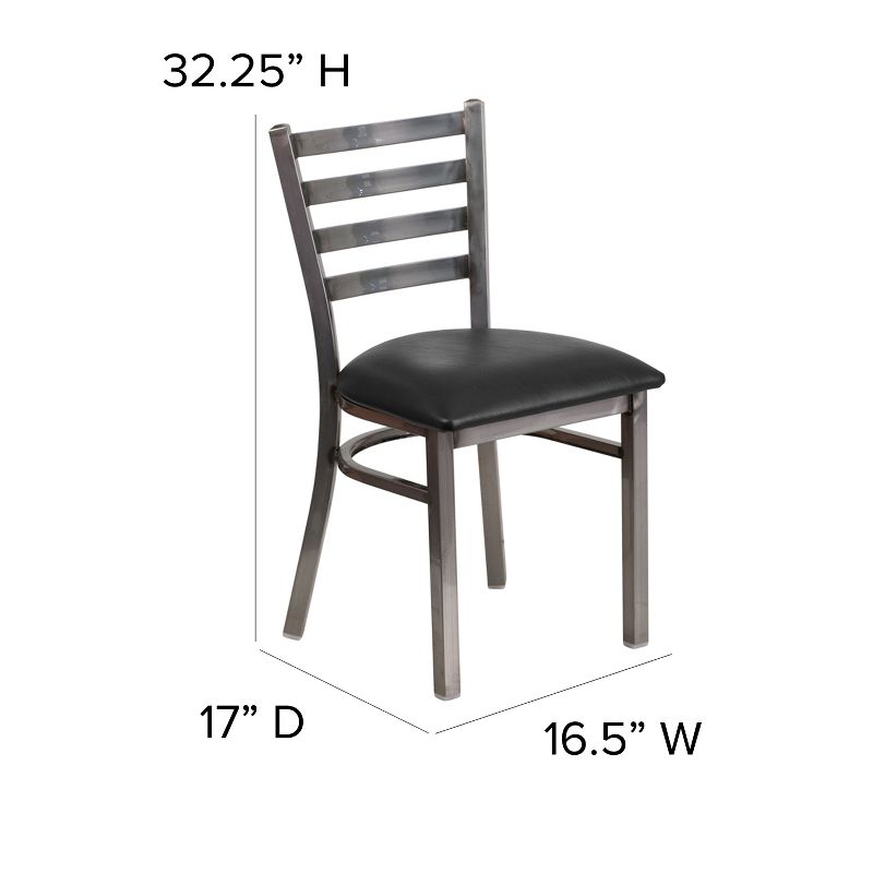 Emma and Oliver Clear Coated Ladder Back Metal Restaurant Dining Chair, 4 of 11