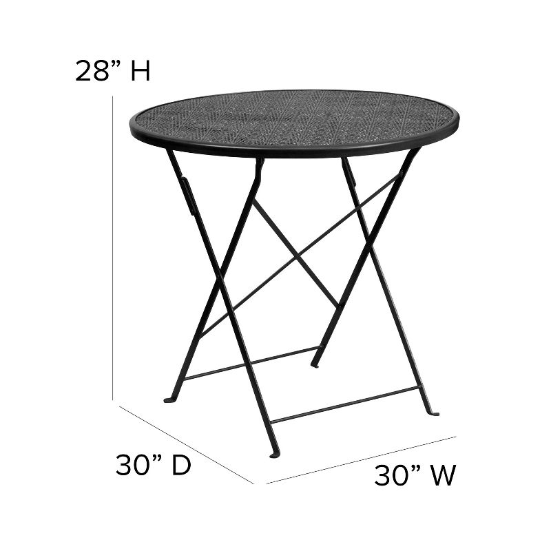 Flash Furniture Oia Commercial Grade 30" Round Indoor-Outdoor Steel Folding Patio Table, 5 of 9